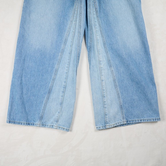 Levis 94 Baggy Wide Leg Jeans Light Wash Blue Paneled Denim A7462-0001 W29 L31 - Picture 7 of 13